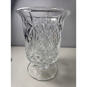 Shannon Clear Lead Crystal Hurricane Vase 8.5"